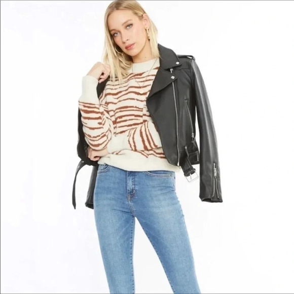 4Sienna Rebecca Zebra Print Sweater Top Brown Tan - Picture 4 of 8